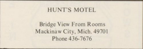 Northwinds Motel (Hunts Motel) - 1972 Yearbook Ad Hunts